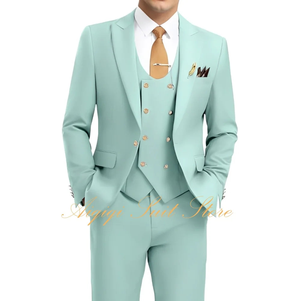 Formal Men's Suits 3 Piece Slim Fit Blazer Vest Pants Groom Tuxedo Suit Wedding Prom Homecoming Men Suits