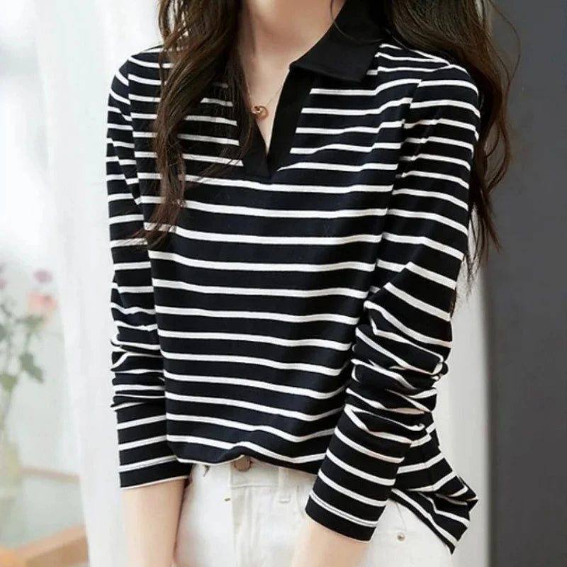 Woman Tshirt 100℅ Cotton With Collar Polo Neck T Shirt for Women New Youthful Clothes Original Casual Tops Clothing Sales Basic