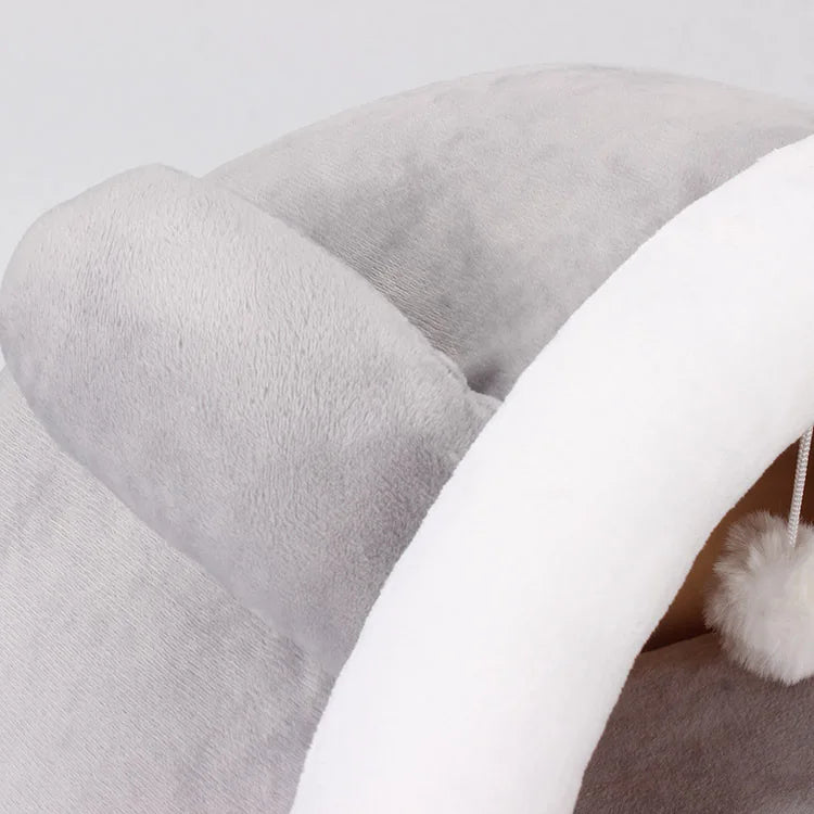 Pet Tent Cat Nest Cute Comfortable Warm Cat House Cave Mat Pet Bed Foldable Detachable Washable Dog House Cat Tent Pet Supplies