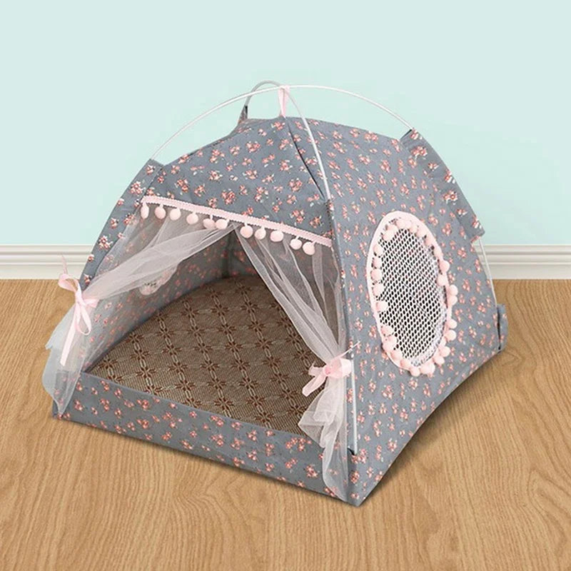 Cat Tent Cute Princess Cat Bed Cat Torn Flower Tent Foldable Cat Tent Four Season Universal Pet Supplies Pet Mosquito Net Winter