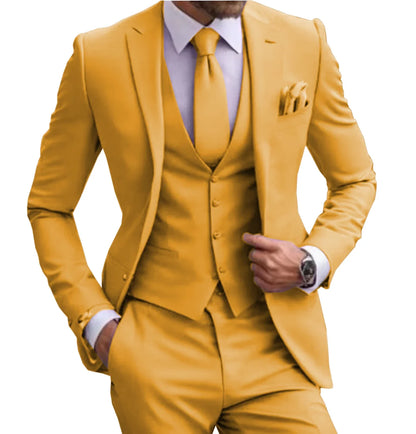 Suits for Men Lilac Stylish 3 Piece Classic Tuxedos Blazer Vest Pants Formal Elegant Male Wedding Groomsman Bespoke