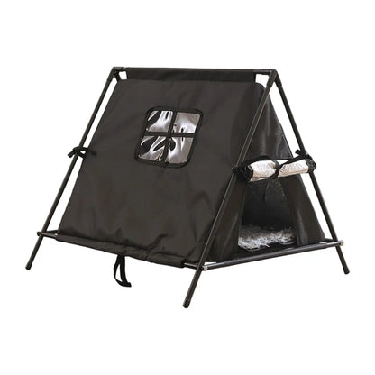 Cat Tent House Enclosed Hideaway Door Curtain Pet Sleeping Bed Cat Bed Kitten Tent Cave for Garden Bedroom Outdoor Porch Balcony