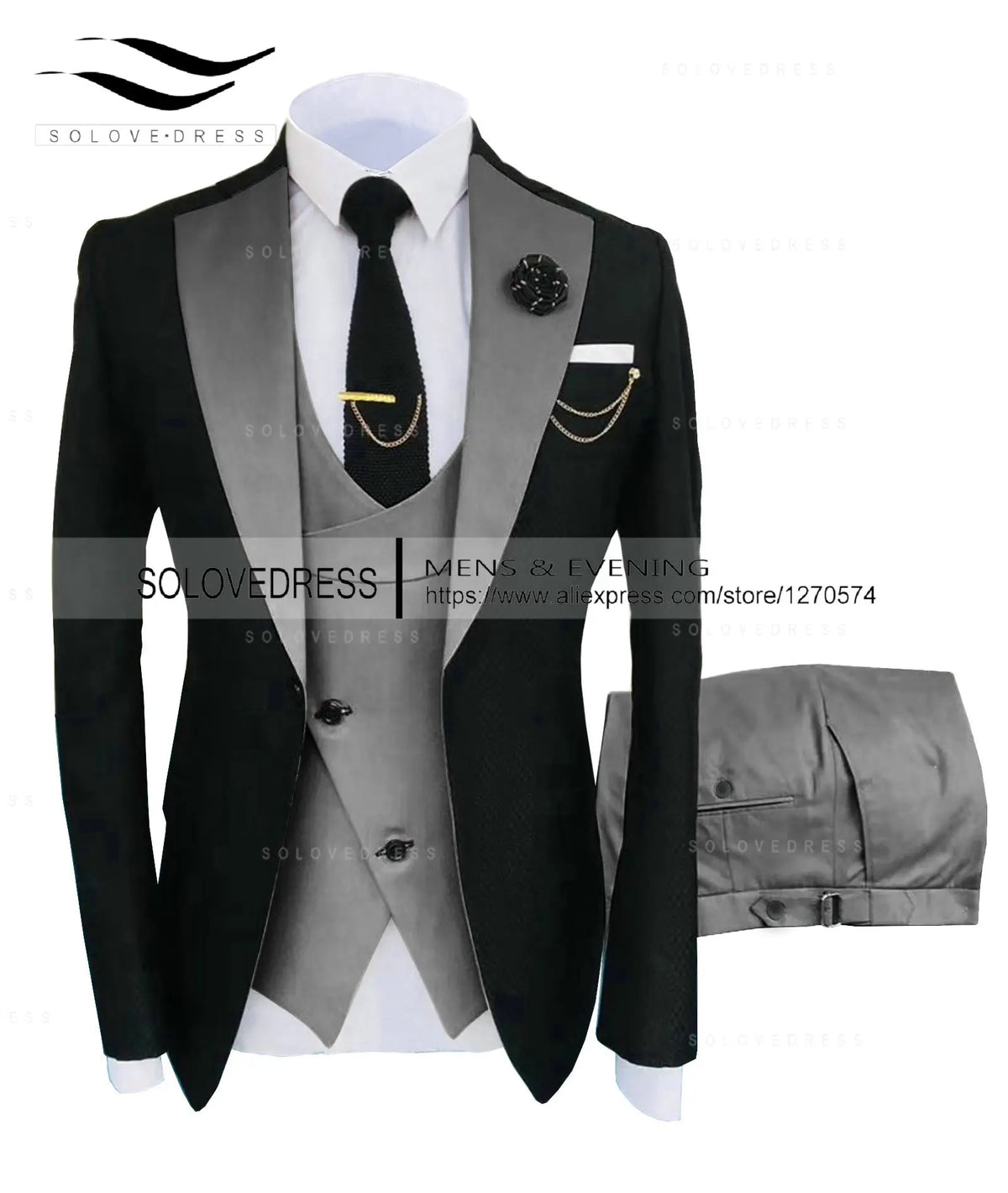 ( Jacket + Vest + Pants )Suits for Mens 2024 Casual Business Suit High-end Social Formal Suit 3 Pcs Set Groom Wedding Men