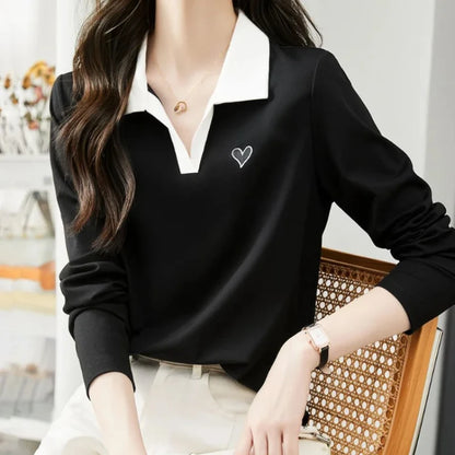 Woman Tshirt 100℅ Cotton With Collar Polo Neck T Shirt for Women New Youthful Clothes Original Casual Tops Clothing Sales Basic