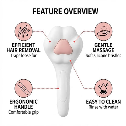 Cute Cat Paw Grooming Brush Pet Massage Comb Hair Removal Tool for Cats Dogs Interactive Puppy Kitten Cleaning Accessories