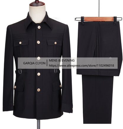 Latest Design Men Suits Blazer Pants 2 Pieces Male For Business Coat Jacket Blazer Groom Tuxedo Single Breasted