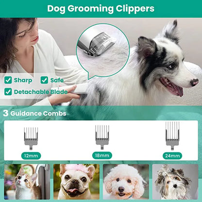 Pro Pet Grooming Kit Pet Hair Professional Grooming Clippers with 7 Grooming Tools for Dogs Cats and Other Animals