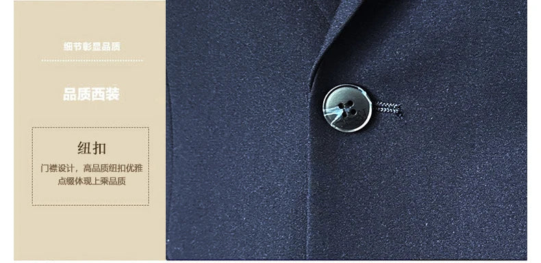 Suit (Blazer+ Pants) Fashion Men Solid color Business Wedding Work Casual Slim Professional Dress Groom Best Man Gentleman Suit