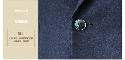 Suit (Blazer+ Pants) Fashion Men Solid color Business Wedding Work Casual Slim Professional Dress Groom Best Man Gentleman Suit