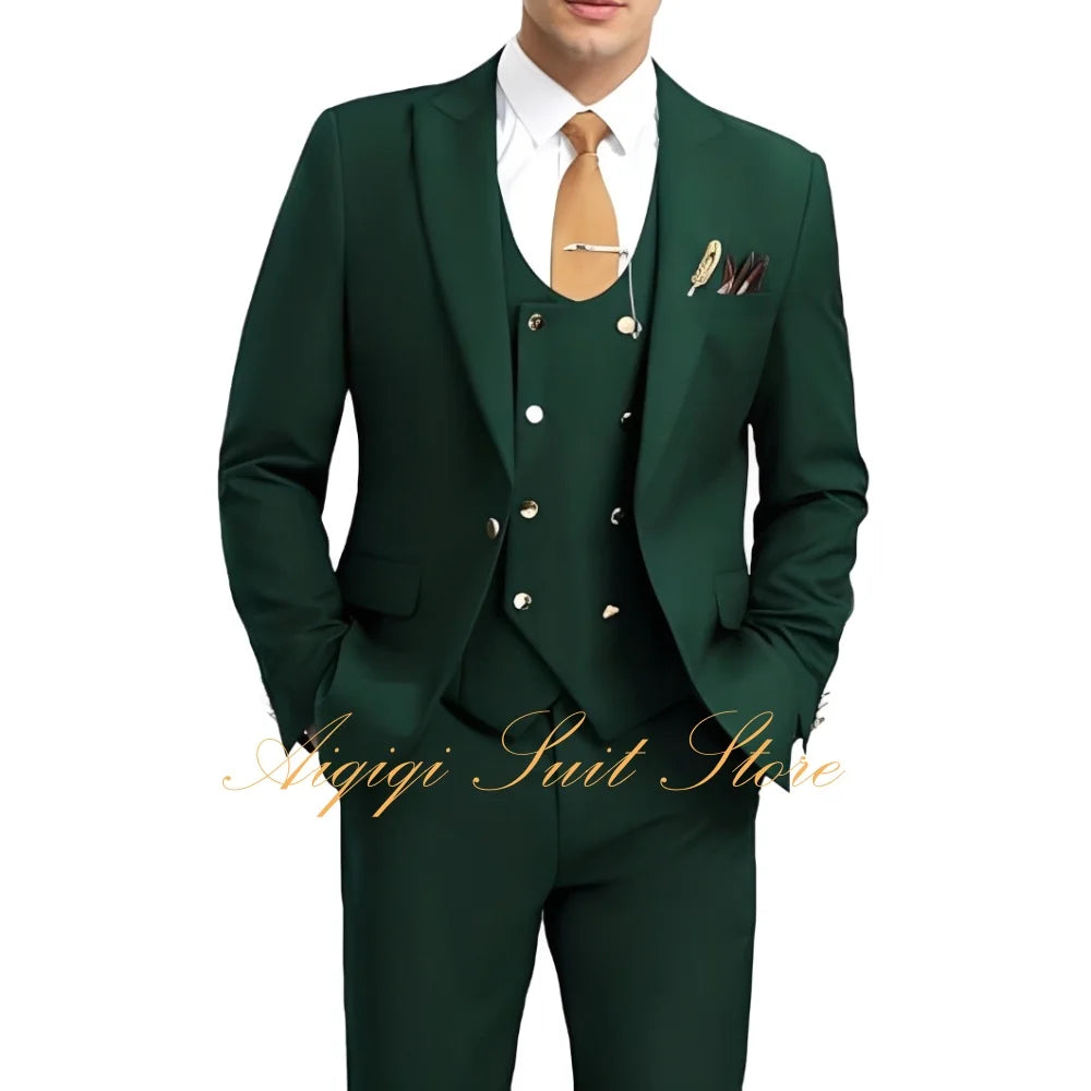 Formal Men's Suits 3 Piece Slim Fit Blazer Vest Pants Groom Tuxedo Suit Wedding Prom Homecoming Men Suits