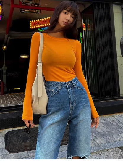 Woman Clothing Short Sleeve T-shirt Slim Fit Tops Female O-Neck Knitted Sheath Tee Shirt Street Wear Sex Sporty 2025 Y2K New