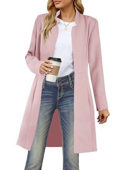 Grlasen Womens Long Pea Coats Jackets Slim Fit Open Front Casual Winter Overcoats