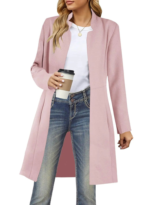 Grlasen Womens Long Pea Coats Jackets Slim Fit Open Front Casual Winter Overcoats
