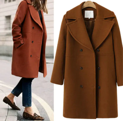 Plus-Size Woolen Overcoats for Women
